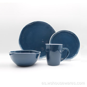 Stonware de porcelana Set de cena de esmalte irregular